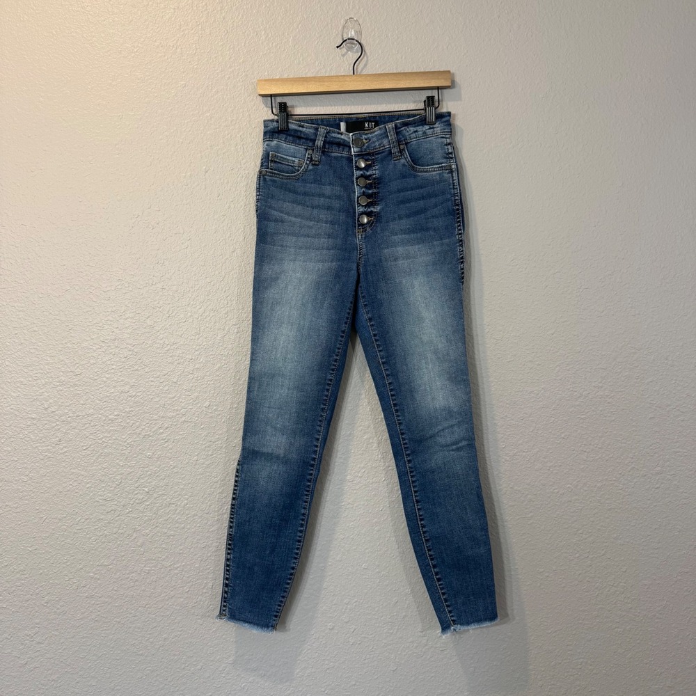 KUT from the Kloth Women's Size 0 Blue Connie Fab Ab Ankle Skinny Jeans - Picture 2 of 12